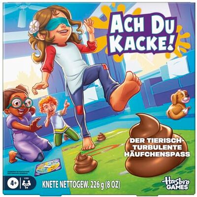 Hasbro Trap er niet in! Kleuterspel Geblinddoekt poeppartyspel Draaiwijzer met 8 leuke dierenbewegingen Leeftijd 4+ 1 of meer spelers Grappige kinderbordspellen Duitse versie Hasbro Trap er niet in! Kleuterspel Geblinddoekt poeppartyspel Draaiwijzer met 8 leuke dierenbewegingen Leeftijd 4+ 1 of meer spelers Grappige kinderbordspellen Duitse versie