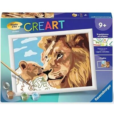 Ravensburger CreArt Kids 18x24 cm Kunstnummer Leeuw en zijn baby Set Paint by numbers Vanaf 7 jaar 25968 Ravensburger CreArt Kids 18x24 cm Kunstnummer Leeuw en zijn baby Set Paint by numbers Vanaf 7 jaar 25968