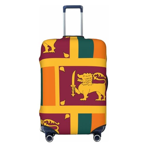 CHRYSM Bagagehoes De Beierse vlag cover beschermer anti-kras koffer cover past 45-75 cm koffer S, Vlag van Sri Lanka, Medium, Art Deco