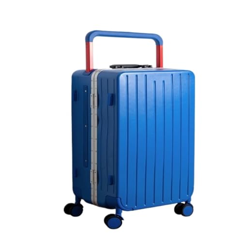 TidTop Reiskoffer Koffer Brede Trolley Aluminium Frame 24 Inch Koffer For Vrouwen Sterke En Duurzame Trolley Koffer For Mannen Trolley koffer (Color : Blue, Size : 24)