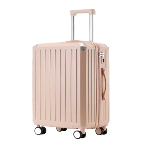 LZXJF Koffer Bagage Nieuwe Heren en Vrouwen Koffers Oplaadbare Boarding Trolley Koffers Ultralicht Wachtwoord Koffers Koffers, roze, 24in