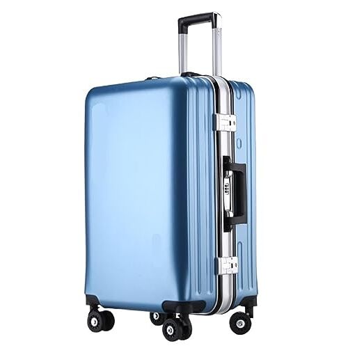 LJKSHNCX Handbagagekoffer Bagage Koffers Aluminium Frame Oplaadbare Bagage Harde Shell Koffers met Wielen Carry-on Koffers Carry On Bagages, Blauw, 22inch