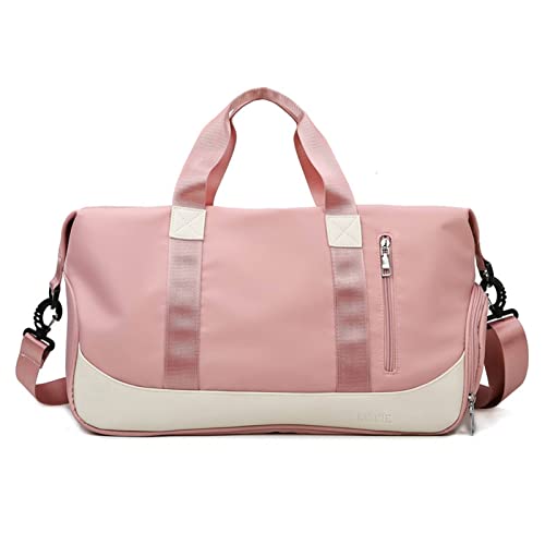 CCAFRET Sporttas dames Nat Droog Fitness Tas Gymnasium Training Tassen Nylon Schouder Schouder Reistas Vrouw Sporttas Yoga Gymnasium Zwemmen Gymnast (Color : Pink)