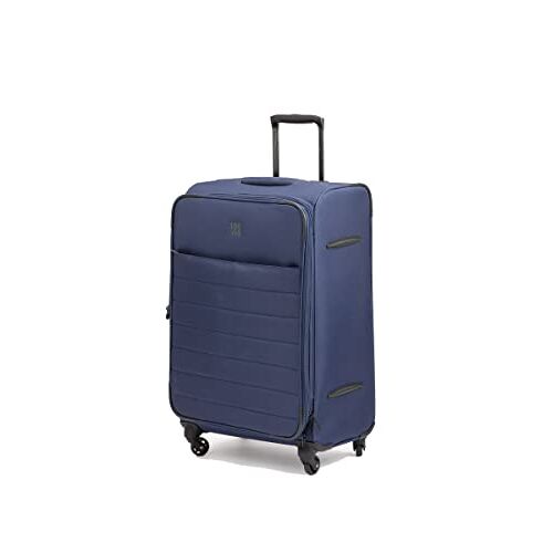 BIBA Trolleytype reiskoffer, koffer paars G, trolley handvat, ritssluiting, polyester, Marineblauw., L, Koffer en trolleys