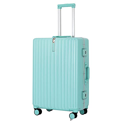 ALEjon Handgetekende koffer met blauw aluminium frame van 22 inch: bagage in meerdere maten met universele wielen voor langeafstandsreizen, studie en meer