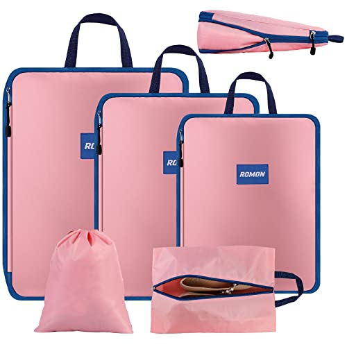 Romon Opbergkoffer voor compressie, 5 stuks, organizer, reisorganizer, compressieset, set voor kleding, schoenen, cosmetica