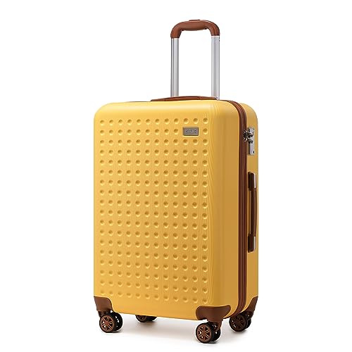 Kono Koffer trolleys handbagage lichte harde koffer reiskoffer 28 inch, geel