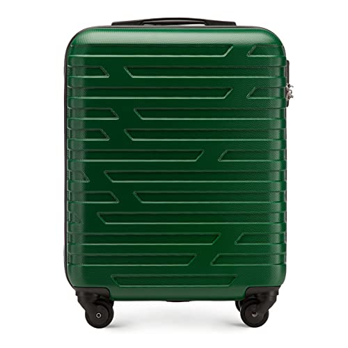 WITTCHEN Stevige kleine koffer kofferwagen handbagage van  ABS 54 x 39 x 23 cm 2,8 kg 38 L grijze koffer voor handbagageplank Groen, 54 cm