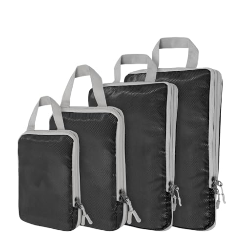 Samorukfor Compressieverpakking-kubussen, 4 set ultralichte verpakkingskubussen voor handbagage koffer, reisverpakking voor koffer organizer tas