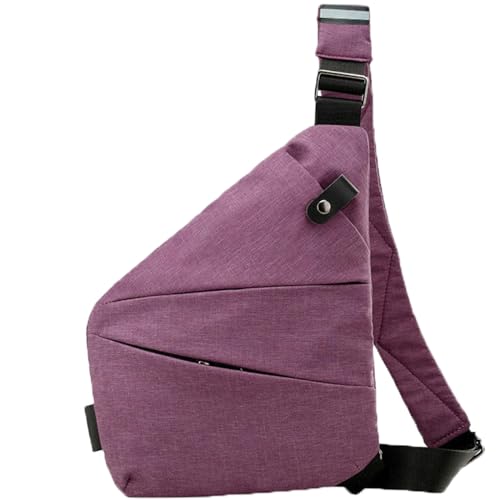 DZSBBWSN Anti-diefstal reistas voor vrouwen, reistasjes anti-diefstal cross body tassen, wandel reistas met verstelbare riem voor casual, Paars, Right