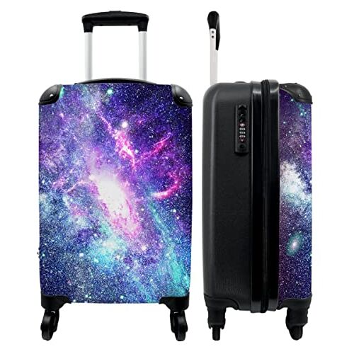 NoBoringSuitcases.com ® Koffer Trolley handbagage Kinderkoffer Sterrenhemel Roze Ruimte Kinderen Jongen Handbagage koffer 55x35x25