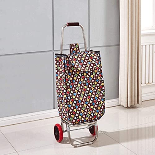 CUNTO Winkelwagen Winkelwagen Winkelwagen op wielen 2 wielen Tas Trek langs rollende opvouwbare trolley (kleur: stijl D) (stijl C)