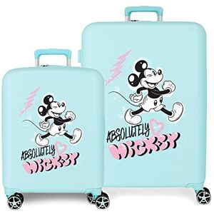 Disney Mickey Friendly Kofferset, turquoise, 55/70 cm, stijf, ABS-kunststof, geïntegreerde TSA-sluiting, 88 l, 6,8 kg, 4 wielen, handbagage, Blauw, Eén maat, kofferset Disney Mickey Friendly Kofferset, turquoise, 55/70 cm, stijf, ABS-kunststof, geïntegreerde TSA-sluiting, 88 l, 6,8 kg, 4 wielen, handbagage, Blauw, Eén maat, kofferset