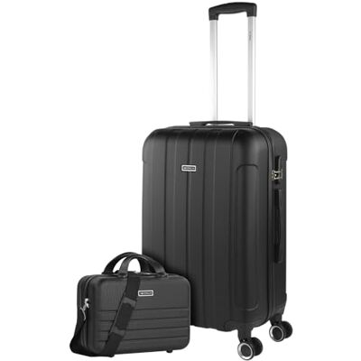 ITACA Valise Cabine 55x35x20 Rigide Légère à Roulette 4 Roues Pivotantes avec Combinatie Hangslot Bagage Cabine Idéal pour Voyager en Avion Petite Valise Compacte, Zwart ITACA Valise Cabine 55x35x20 Rigide Légère à Roulette 4 Roues Pivotantes avec Combinatie Hangslot Bagage Cabine Idéal pour Voyager en Avion Petite Valise Compacte, Zwart