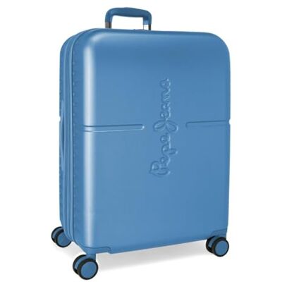 Pepe Jeans Highlight Blauw Middelgrote Koffer 48x70x28 cm Hard ABS Geïntegreerde TSA-sluiting 79L 4kg 4 Dubbele Wielen Uitbreidbaar van Joumma Bags Pepe Jeans Highlight Blauw Middelgrote Koffer 48x70x28 cm Hard ABS Geïntegreerde TSA-sluiting 79L 4kg 4 Dubbele Wielen Uitbreidbaar van Joumma Bags