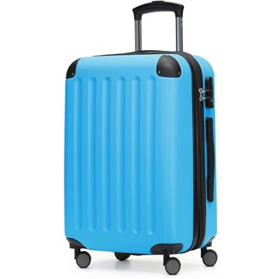 Hauptstadtkoffer Spree 4 dubbele wielen handbagage hardshell uitbreidbare koffer 55 cm trolley, 42 liter, Cyaan blauw Hauptstadtkoffer Spree 4 dubbele wielen handbagage hardshell uitbreidbare koffer 55 cm trolley, 42 liter, Cyaan blauw