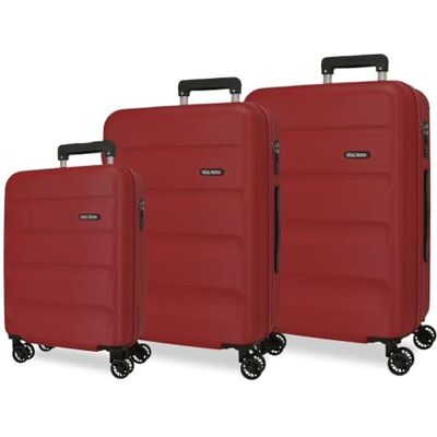 ROLL ROAD Flex Bagageset Burgundy 52x75x30 cm Hard ABS Zijcombinatiesluiting 186L 9.5 kg 4 Dubbele Wielen Handbagage ROLL ROAD Flex Bagageset Burgundy 52x75x30 cm Hard ABS Zijcombinatiesluiting 186L 9.5 kg 4 Dubbele Wielen Handbagage