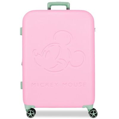 Disney Mickey Crazy Trip koffer, middelgroot, roze, 44,5 x 65 x 26 cm, stijf, 3,86 kg, TSA-sluiting, ABS, 3,86 kg, 75,21 l, uittrekbaar, Roze, Eén maat, Middelgrote koffer Disney Mickey Crazy Trip koffer, middelgroot, roze, 44,5 x 65 x 26 cm, stijf, 3,86 kg, TSA-sluiting, ABS, 3,86 kg, 75,21 l, uittrekbaar, Roze, Eén maat, Middelgrote koffer