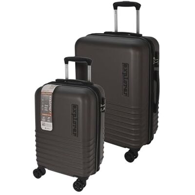 WELL HOME MOBILIARIO & DECORACIÓN Well Home Set met 2 koffers, ABS, trolley, 45,7 cm en 55,9 cm, grijs, Grijs, 52 Y 62 cms, Modieus WELL HOME MOBILIARIO & DECORACIÓN Well Home Set met 2 koffers, ABS, trolley, 45,7 cm en 55,9 cm, grijs, Grijs, 52 Y 62 cms, Modieus
