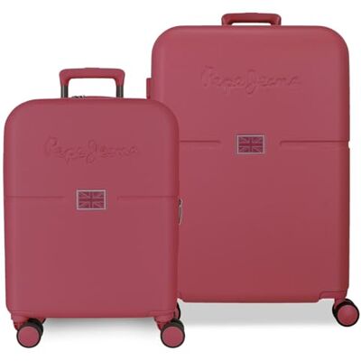 Pepe Jeans Accent Bagageset Burgundy 48x70x28 cm Hard ABS Geïntegreerde TSA-sluiting 116L 6.8 kg 4 Dubbele Wielen Handbagage van Joumma Bags Pepe Jeans Accent Bagageset Burgundy 48x70x28 cm Hard ABS Geïntegreerde TSA-sluiting 116L 6.8 kg 4 Dubbele Wielen Handbagage van Joumma Bags