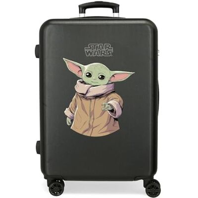 STAR WARS Characters Kinderkoffer, stijf, ABS, combinatieslot aan de zijkant, 4 dubbele wielen, handbagage, Grogu, Eenheidsmaat, Middelgrote koffer STAR WARS Characters Kinderkoffer, stijf, ABS, combinatieslot aan de zijkant, 4 dubbele wielen, handbagage, Grogu, Eenheidsmaat, Middelgrote koffer