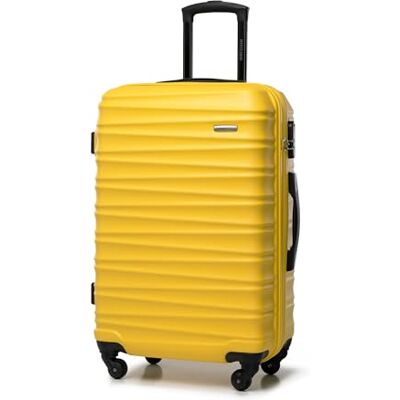WITTCHEN GROOVE Line lijn Middelgrote koffer Lichte bagage Reiskoffer Harde bagage ABS Cijferslot Telescopisch handvat 4 zwenkwielen Maat M Geel KLM/Transavia/easyJet/Corendon Dutch Airlines WITTCHEN GROOVE Line lijn Middelgrote koffer Lichte bagage Reiskoffer Harde bagage ABS Cijferslot Telescopisch handvat 4 zwenkwielen Maat M Geel KLM/Transavia/easyJet/Corendon Dutch Airlines