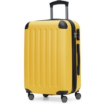 Hauptstadtkoffer Spree 4 dubbele wielen handbagage hardshell uitbreidbare koffer 55 cm trolley, 42 liter, Geel Hauptstadtkoffer Spree 4 dubbele wielen handbagage hardshell uitbreidbare koffer 55 cm trolley, 42 liter, Geel