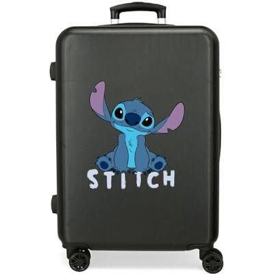 Disney Joumma Stitch-koffer, middelgroot, zwart, 46 x 65 x 23 cm, stijf ABS, combinatiesluiting aan de zijkant, 56 l, 3 kg, 4 dubbele wielen, Zwart, Middelgrote koffer Disney Joumma Stitch-koffer, middelgroot, zwart, 46 x 65 x 23 cm, stijf ABS, combinatiesluiting aan de zijkant, 56 l, 3 kg, 4 dubbele wielen, Zwart, Middelgrote koffer