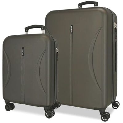 ROLL ROAD Joumma Formentera Kofferset, antraciet, 55/65 cm, ABS, geïntegreerd combinatieslot, 91 l, 6,05 kg, 4 dubbele wielen, handbagage ROLL ROAD Joumma Formentera Kofferset, antraciet, 55/65 cm, ABS, geïntegreerd combinatieslot, 91 l, 6,05 kg, 4 dubbele wielen, handbagage