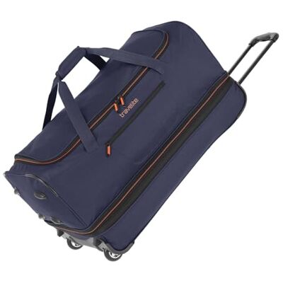 travelite 2-wiel trolley reistas mt. L met expansievouw, bagage serie Basics: zachte bagage reistas met wielen met extra volume, 096276, blauw/oranje, 70 cm, reistas met wieltjes travelite 2-wiel trolley reistas mt. L met expansievouw, bagage serie Basics: zachte bagage reistas met wielen met extra volume, 096276, blauw/oranje, 70 cm, reistas met wieltjes