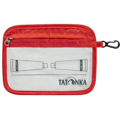 Tatonka Toilettas Zip Flight Bag A6 kleine, transparante tas voor het meenemen van vloeistoffen in vliegtuighandbagage 16 x 12 cm (rood oranje) Tatonka Toilettas Zip Flight Bag A6 kleine, transparante tas voor het meenemen van vloeistoffen in vliegtuighandbagage 16 x 12 cm (rood oranje)