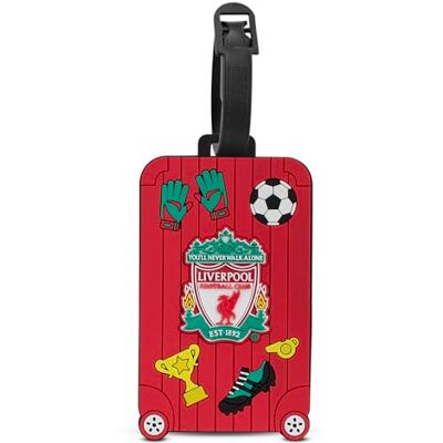 Hy-Pro Officieel gelicenseerde Liverpool siliconen bagagelabel reisaccessoires, duurzame tas van 10 cm x 6 cm voor koffers, laptopkoffers en rugzakken in rood Liverpool-ontwerp Hy-Pro Officieel gelicenseerde Liverpool siliconen bagagelabel reisaccessoires, duurzame tas van 10 cm x 6 cm voor koffers, laptopkoffers en rugzakken in rood Liverpool-ontwerp