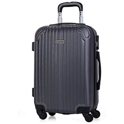 ITACA Valise Cabine 55x40x20 Rigide Légère à Roulette 4 Roues Pivotantes avec Combinatie Hangslot Bagage Cabine Idéal pour Voyager en Avion Petite Valise Compacte Compatibel met Ryanair, Antraciet ITACA Valise Cabine 55x40x20 Rigide Légère à Roulette 4 Roues Pivotantes avec Combinatie Hangslot Bagage Cabine Idéal pour Voyager en Avion Petite Valise Compacte Compatibel met Ryanair, Antraciet