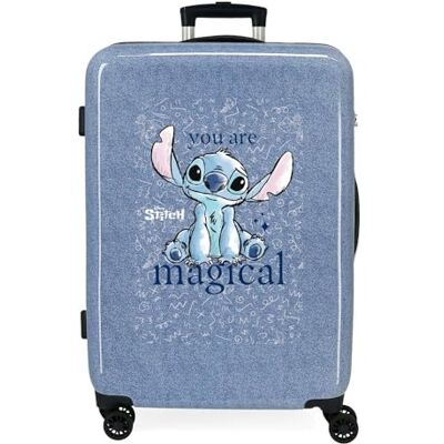 Disney Joumma Stitch, You Are Magical koffer, blauw, 46 x 65 x 23 cm, stijf, 3 kg, met cijferslot aan de zijkant, ABS, 3 kg, 56 stuks, Blauw, Eén maat, Middelgrote koffer Disney Joumma Stitch, You Are Magical koffer, blauw, 46 x 65 x 23 cm, stijf, 3 kg, met cijferslot aan de zijkant, ABS, 3 kg, 56 stuks, Blauw, Eén maat, Middelgrote koffer