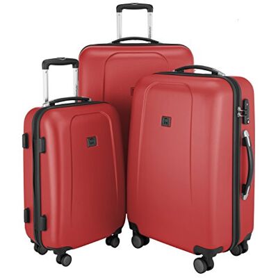 Hauptstadtkoffer Reiskoffer trolley Wedding, 3er set koffers, uniseks-volwassene, rood, (S,M & L) Hauptstadtkoffer Reiskoffer trolley Wedding, 3er set koffers, uniseks-volwassene, rood, (S,M & L)