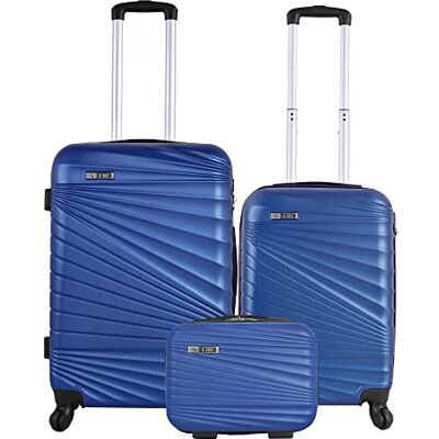 WELL HOME MOBILIARIO & DECORACIÓN Set van 3 koffers cabine 56 cm/medium 66 cm/toilettas 23 cm, Blauw, 26 pulgadas, stijve koffer spellen WELL HOME MOBILIARIO & DECORACIÓN Set van 3 koffers cabine 56 cm/medium 66 cm/toilettas 23 cm, Blauw, 26 pulgadas, stijve koffer spellen