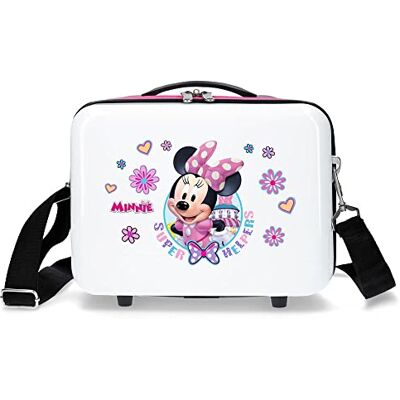 Disney Joumma Minnie-helper-cabinekoffer, kinderkoffer, van ABS, robuust materiaal, vier dubbele multidirectionele wielen, cijferslot aan de zijkant, Wit, 29x21x15 cms, toilettas Disney Joumma Minnie-helper-cabinekoffer, kinderkoffer, van ABS, robuust materiaal, vier dubbele multidirectionele wielen, cijferslot aan de zijkant, Wit, 29x21x15 cms, toilettas