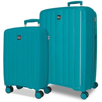 ROLL ROAD Joumma Acadia Kofferset Turquoise Groen 55/65 cm Hard Polypropyleen Geïntegreerd Combinatiehangslot 105L 6kg 4 Dubbele Wielen Uitbreidbaar Handbagage ROLL ROAD Joumma Acadia Kofferset Turquoise Groen 55/65 cm Hard Polypropyleen Geïntegreerd Combinatiehangslot 105L 6kg 4 Dubbele Wielen Uitbreidbaar Handbagage