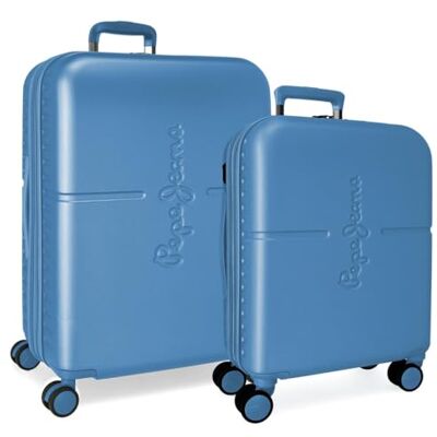 Pepe Jeans Highlight Kofferset Blueon 48x70x28 cm Hard ABS Geïntegreerde TSA-sluiting 116L 6.8 kg 4 Dubbele Wielen Handbagage van Joumma Bags Pepe Jeans Highlight Kofferset Blueon 48x70x28 cm Hard ABS Geïntegreerde TSA-sluiting 116L 6.8 kg 4 Dubbele Wielen Handbagage van Joumma Bags