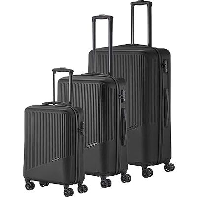 travelite Bali Trolley met harde schaal, set met 4 wielen, eenheidsmaat, zwart, Eén maat, Harde trolley set met 4 wieltjes travelite Bali Trolley met harde schaal, set met 4 wielen, eenheidsmaat, zwart, Eén maat, Harde trolley set met 4 wieltjes