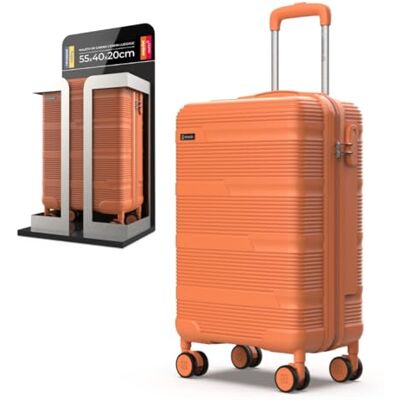 NUMADA Upfly T10 Reiskofferset, 3-delig, ABS, cabinekoffer 55 x 40 x 20, middelgrote koffer 66 x 44 x 26 cm en toilettas, veilige en robuuste reiskofferset, Oranje, 1 Pieza (Cabina), casual NUMADA Upfly T10 Reiskofferset, 3-delig, ABS, cabinekoffer 55 x 40 x 20, middelgrote koffer 66 x 44 x 26 cm en toilettas, veilige en robuuste reiskofferset, Oranje, 1 Pieza (Cabina), casual