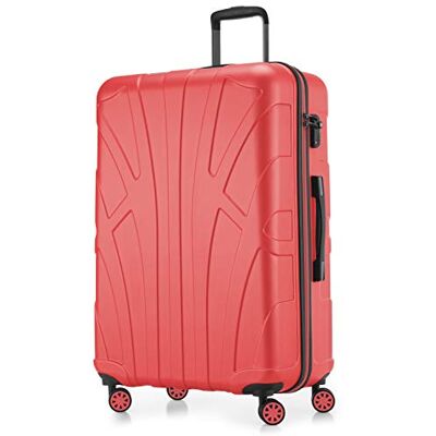 Suitline Grote koffer 76 x 53 x 31 cm ABS harde schaal uitbreidbaar (96-110 L) met TSA slot 4 dubbele wielen telescopische handgreep trolley, Koraal Suitline Grote koffer 76 x 53 x 31 cm ABS harde schaal uitbreidbaar (96-110 L) met TSA slot 4 dubbele wielen telescopische handgreep trolley, Koraal