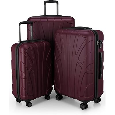 Suitline Kofferset 3 delig ABS harde schaal handbagage 55 cm middel 66 cm groot 76 cm uitbreidbaar met TSA slot 4 dubbele wielen telescopische handgreep, Bourgondië Suitline Kofferset 3 delig ABS harde schaal handbagage 55 cm middel 66 cm groot 76 cm uitbreidbaar met TSA slot 4 dubbele wielen telescopische handgreep, Bourgondië