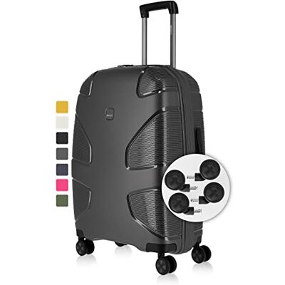IMPACKT IP1 koffer met 4 wielen van gerecycled materiaal, duurzame reiskoffer met verwisselbare klikwielen, grijs (iron grey), 55 cm (Größe S), Casual IMPACKT IP1 koffer met 4 wielen van gerecycled materiaal, duurzame reiskoffer met verwisselbare klikwielen, grijs (iron grey), 55 cm (Größe S), Casual