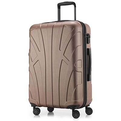Suitline Middelgrote koffer 66 x 44 x 27 cm ABS harde schaal uitbreidbaar (58-68 L) met TSA slot 4 dubbele wielen telescopische handgreep reiskoffer, Gold Suitline Middelgrote koffer 66 x 44 x 27 cm ABS harde schaal uitbreidbaar (58-68 L) met TSA slot 4 dubbele wielen telescopische handgreep reiskoffer, Gold