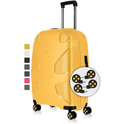 IMPACKT IP1 koffer met 4 wielen van gerecycled materiaal, duurzame reiskoffer met verwisselbare klikwielen, Sunset Yellow, 55 cm (Größe S), Casual IMPACKT IP1 koffer met 4 wielen van gerecycled materiaal, duurzame reiskoffer met verwisselbare klikwielen, Sunset Yellow, 55 cm (Größe S), Casual