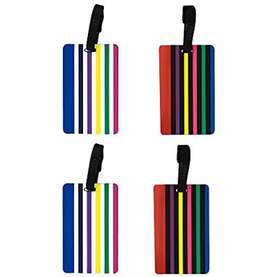 navig8 Bagagelabels, Regenboog, Pack of 4, Gestreept ontwerp navig8 Bagagelabels, Regenboog, Pack of 4, Gestreept ontwerp