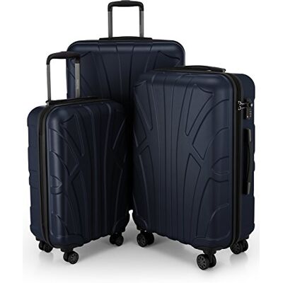 Suitline Kofferset 3 delig ABS harde schaal handbagage 55 cm middel 66 cm groot 76 cm uitbreidbaar met TSA slot 4 dubbele wielen telescopische handgreep, Donkerblauw Suitline Kofferset 3 delig ABS harde schaal handbagage 55 cm middel 66 cm groot 76 cm uitbreidbaar met TSA slot 4 dubbele wielen telescopische handgreep, Donkerblauw