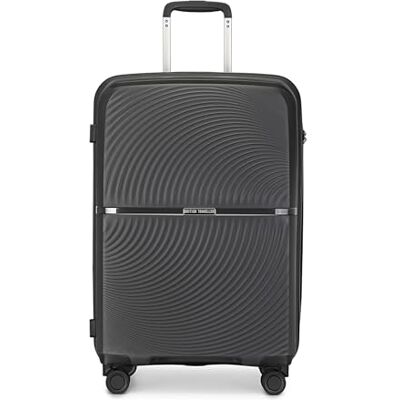 British Traveller 3-delige kofferset lichtgewicht PP trolley met harde schaal, mode reizen handbagage handbagage cabine maat, TSA-slot check-in koffer met 4 spinner wielen 20 "24" 28", Zwart, Set of British Traveller 3-delige kofferset lichtgewicht PP trolley met harde schaal, mode reizen handbagage handbagage cabine maat, TSA-slot check-in koffer met 4 spinner wielen 20 "24" 28", Zwart, Set of