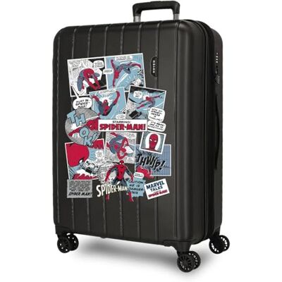 Disney Joumma Marvel Spiderman Comic koffer, middelgroot, zwart, 48 x 65 x 27 cm, stijf, 3,5 kg, TSA-sluiting, ABS, 3,5 kg, 72 l, uittrekbaar Disney Joumma Marvel Spiderman Comic koffer, middelgroot, zwart, 48 x 65 x 27 cm, stijf, 3,5 kg, TSA-sluiting, ABS, 3,5 kg, 72 l, uittrekbaar